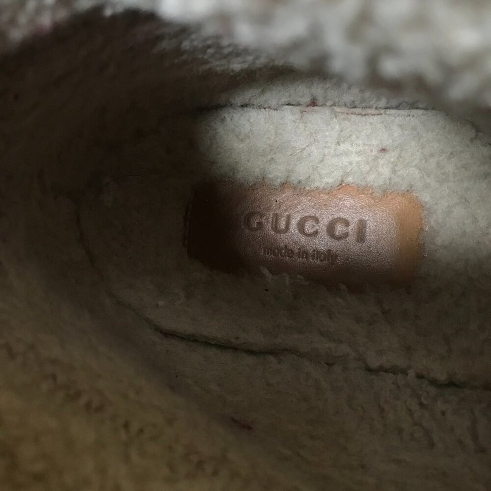 NWOB Gucci Fria Horsebit Ankle Boots Womens 41 10 Brown Leather Sherpa Lined NEW - Picture 8 of 13